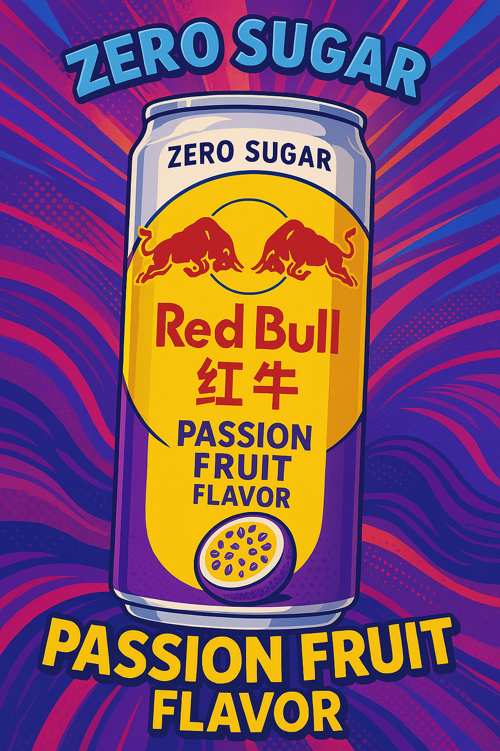 Passion fruit flavored Red Bull