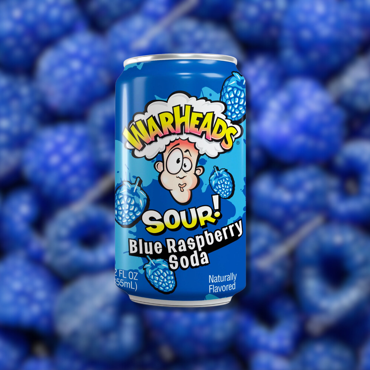 Blue Raspberry Warhead Soda