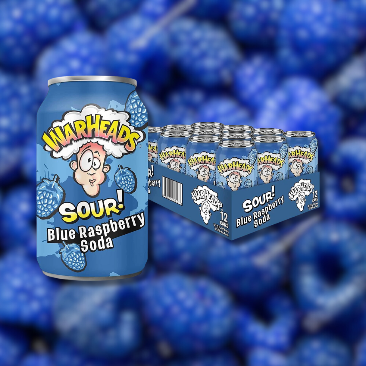 Blue Raspberry Warhead Soda